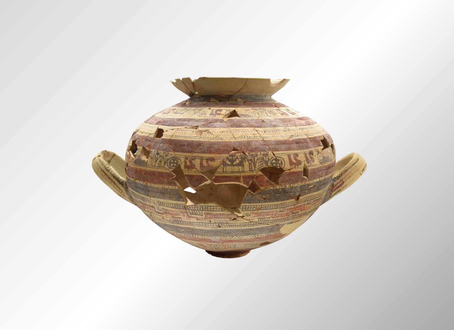 Olla peucezia a decorazione bicroma